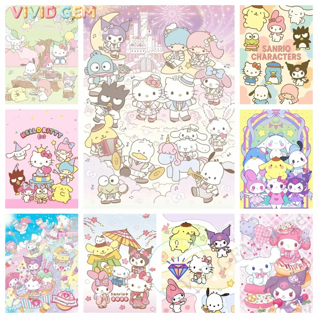 Diamond Painting Sanrio Family - đánh giá và giá Photo Mosaic Print