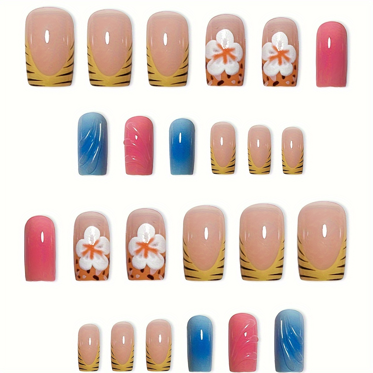 24pcs Short Square Head False  - đánh giá và giá Pressed Flower Art