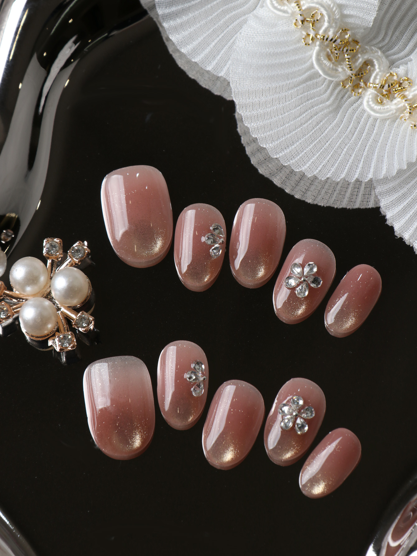 10Pcs Press on Nails Short Cat - đánh giá và giá Pressed Flower Art